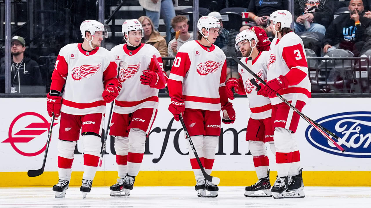 Red Wings score 5, top Utah Hockey Club despite being limited to 14 shots