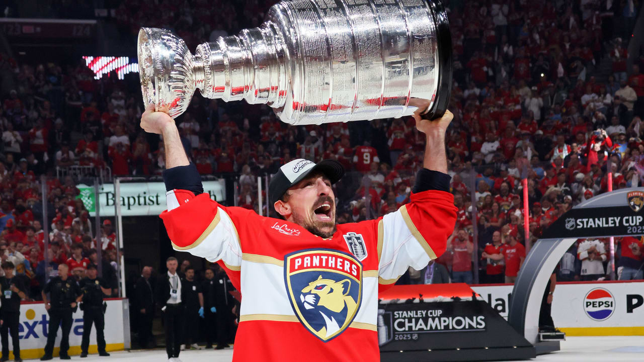Marchand lifts Stanley Cup again after 14 years, 2 losses in Final | NHL.com