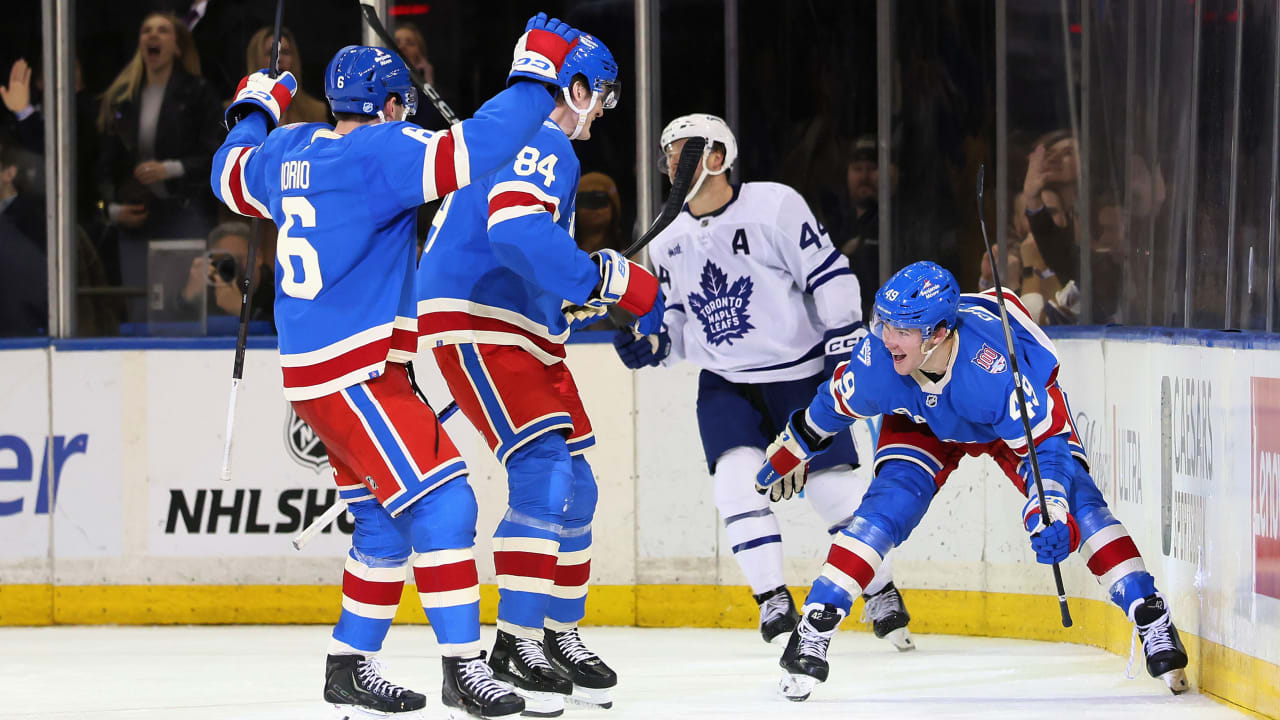Chmelar scores 1st NHL goal, Rangers pull away from Maple Leafs with 4 ...