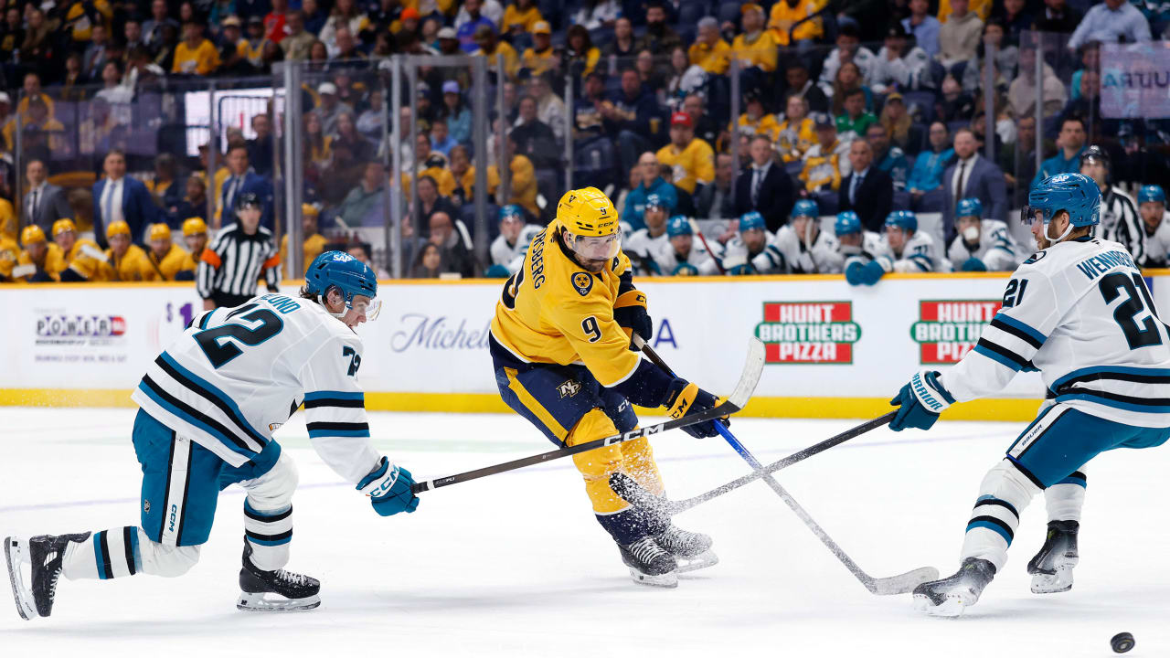 Forsberg has 3 points, streaking Predators top Sharks for 5th straight win