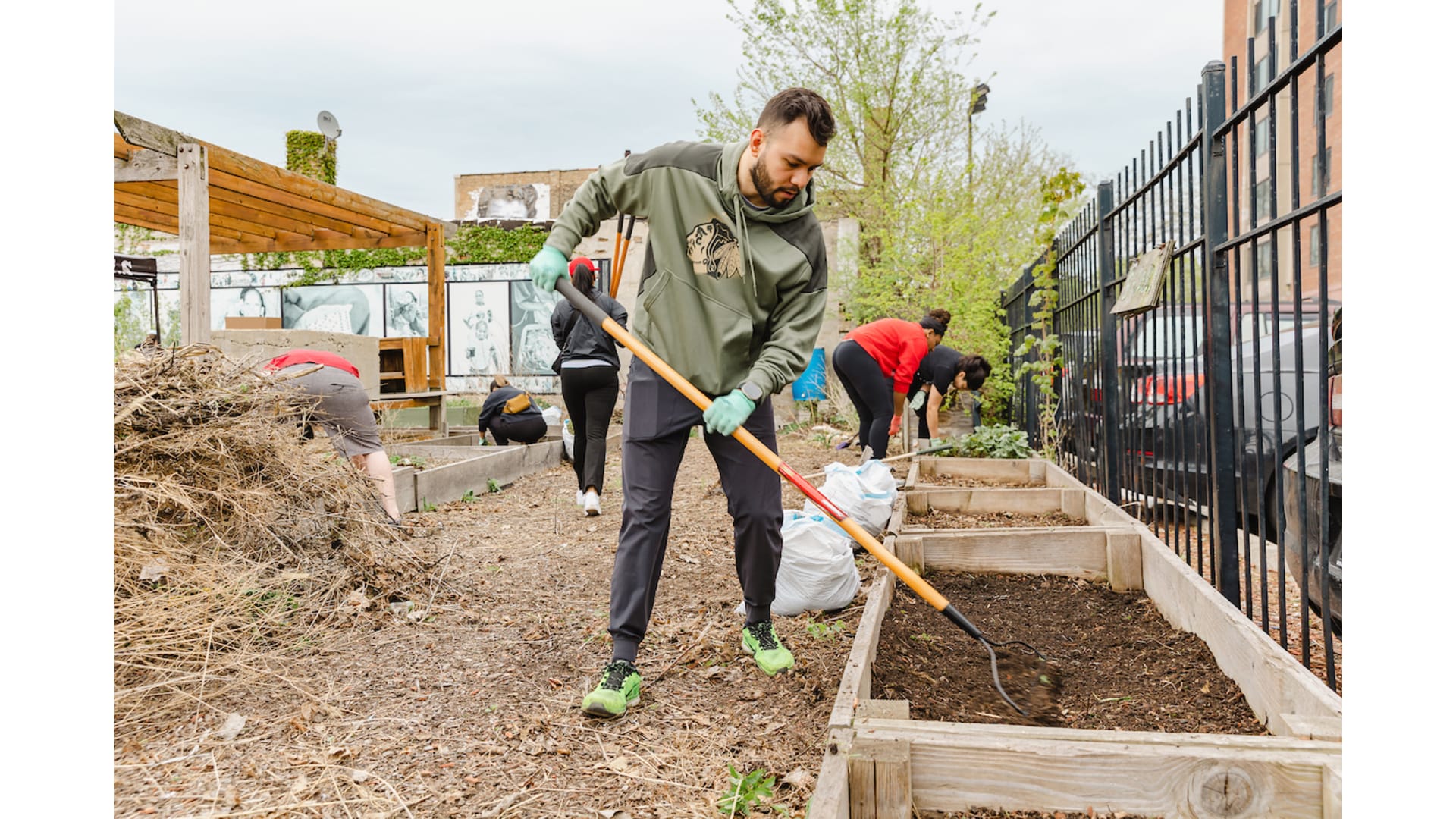 Bronzeville Community Garden Cleanup Chicago Blackhawks