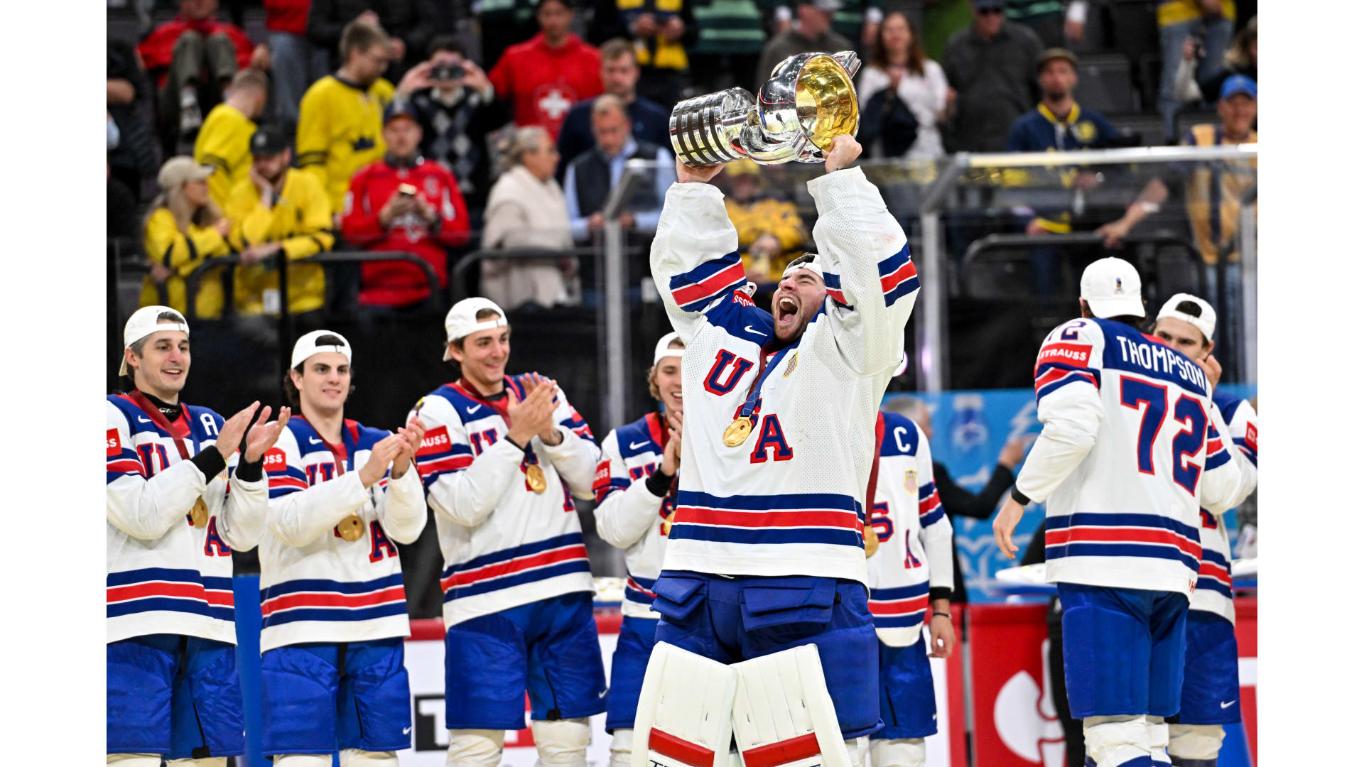 Photos: Swayman, Peeke, Lohrei Win Gold at 2025 IIHF Worlds