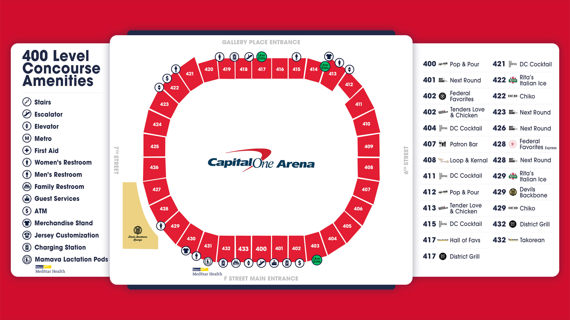 Concourse Map  Capital One Arena