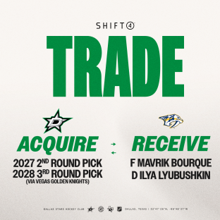 Dallas Stars acquire draft picks from Nashville Predators 070126
