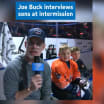 Joe Buck interviews sons during St Louis Blues intermission 