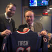 Rick Nash gifts Sam Rosen signed jersey for retirement 