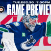 Canucks Return to Rogers Arena for Final Game of the Calendar Year