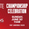 Florida Panthers to Host Championship Celebration on Sunday, June 30 at 11 a.m.
