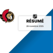 Résumé Sénateurs Blues 28 novembre 2025