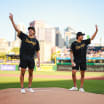 Pittsburgh Penguins Ruck twins throw out 1st pitch at Pirates game