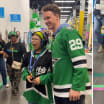 Dallas Stars Jake Oettinger gold medal ceremony for HopeCrew kids