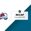 Colorado Avalanche San Jose Sharks game recap October 20