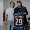 Nathan MacKinnon meets with Jelly Roll after Denver concert