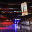 Panthers banner raising ceremony