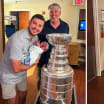 Eric Tulsky brings Stanley Cup to hospital to greet new dads