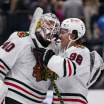 Chicago Blackhawks Arvid Söderblom höll nollan för första gången i NHL