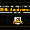 Bruins to Host Boston Bruins Foundation 20th Anniversary Night on Tuesday, March 19
