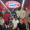 Buffalo Sabres bond during Bayern Munich soccer stadium tour in Germany