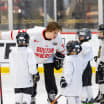 NHL Draft prospects take part in youth clinic at Vegas practice facility