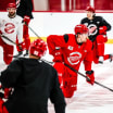In first practice back at home following their lengthy road trip, Red Wings’ ‘spirits were up and had energy’