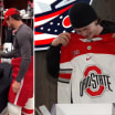 Dylan Larkin Adam Fantilli pranked with Ohio State jerseys