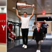 Evan Rodrigues takes Stanley Cup to Boston University