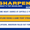 Sharpen Up: November 8, 2021 | Sabres are on the road again tonight