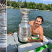 Chandler Stephenson takes Stanley Cup wakeboarding on Emma Lake