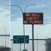 Flames road sign reminds drivers to stay safe, makes Lucic laugh