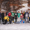 Isles Play Pond Hockey at Anders Lee's House