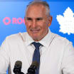 Toronto Maple Leafs coach Craig Berube greets former St Louis Blues players before 1st meeting