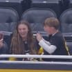 Young Pittsburgh Penguins fan gets puck from Sidney Crosby
