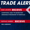 blue jackets trade eric robinson to buffalo for conditional seventh round pick