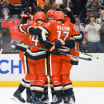 Ducks Celebrate Win over Blue Jackets