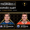 Kucherov, MacKinnon et McDavid finalistes au trophée Hart