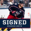 blue jackets sign defenseman brendan smith to two way contract