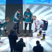 Patrick Marleau Mike Ricci ceremonial puck drop in San Jose