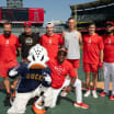 Anaheim Ducks attend Los Angeles Angels game