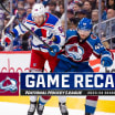 New York Rangers Colorado Avalanche game recap March 28