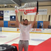 Kevin Stenlund celebrates with Stanley Cup in Sweden