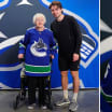 Quinn Hughes meets 105 year old Vancouver fan Dorothy Palmer