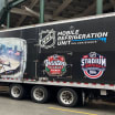 NHL Winter Classic ice truck arrival at Wrigley Field