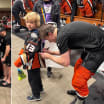 Anaheim Ducks meet fan after seeing sign