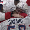 David Savard gets hugs from Montreal Canadiens after final NHL game