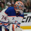 Stuart Skinner Edmonton Oilers goalie stick save playoffs