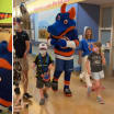 New York mascot Sparky surprises cancer patient on Long Island