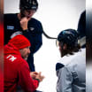 Alex Ovechkin visits Blue Jackets morning skate