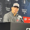 Rod Brind'Amour wears North Carolina State cap at Cup Final presser