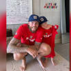 Jacob Markstrom shows off Florida Panthers gear with son
