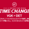 Updated start time for Red Wings home game on Saturday, Jan. 27 vs. Vegas Golden Knights